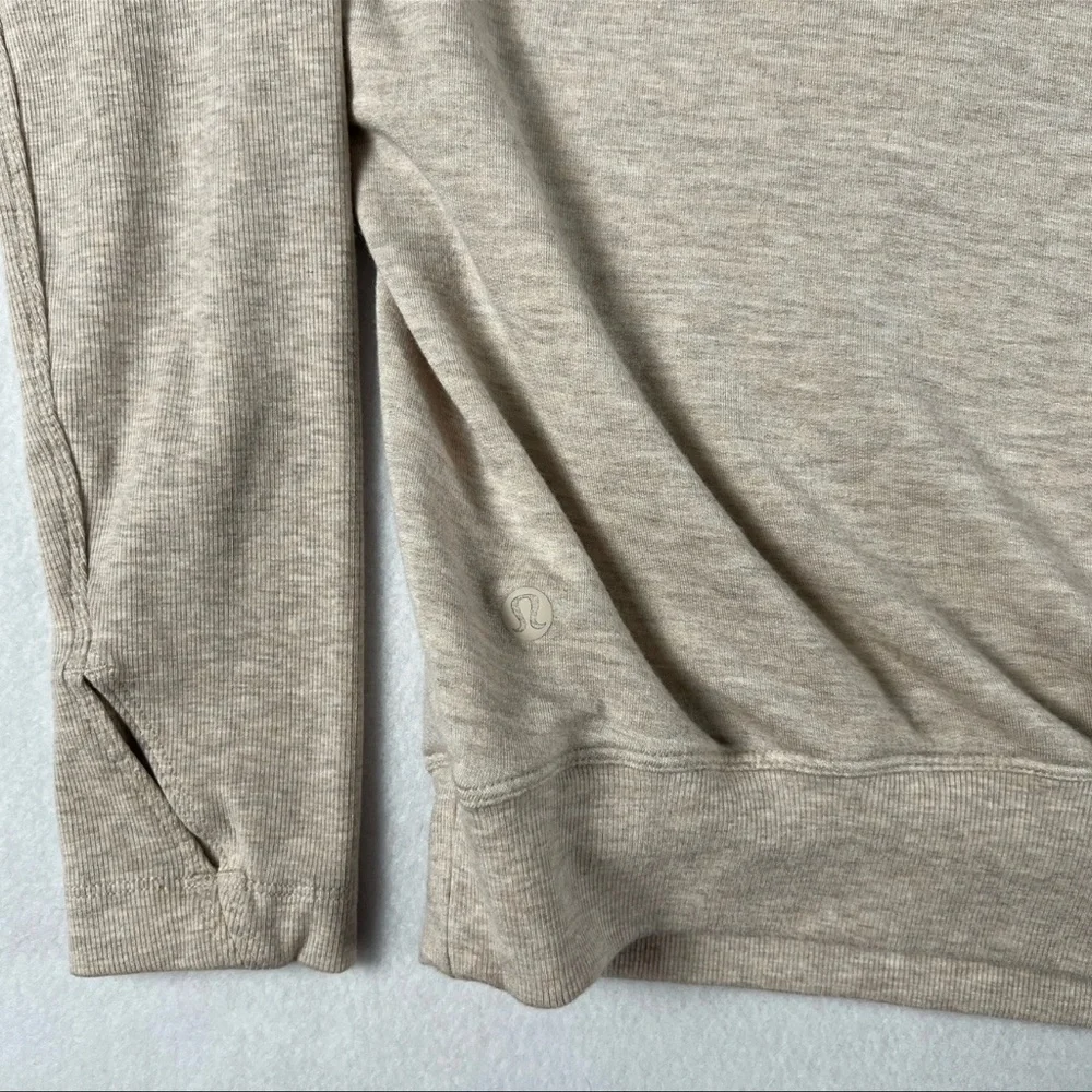 Lululemon Women's Seek Stillness Pullover Hidden Pocket‎ Heathered Cashew XS